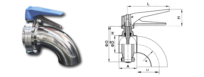 butterfly valve with elbow